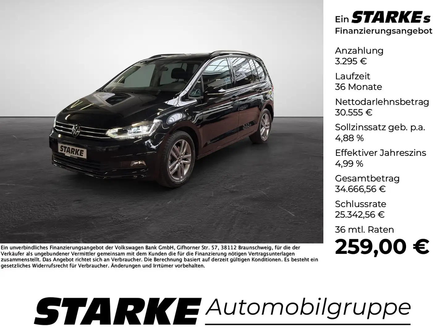 Volkswagen Touran 1.5 TSI DSG Comfortline 7 Sitzer Schwarz - 1