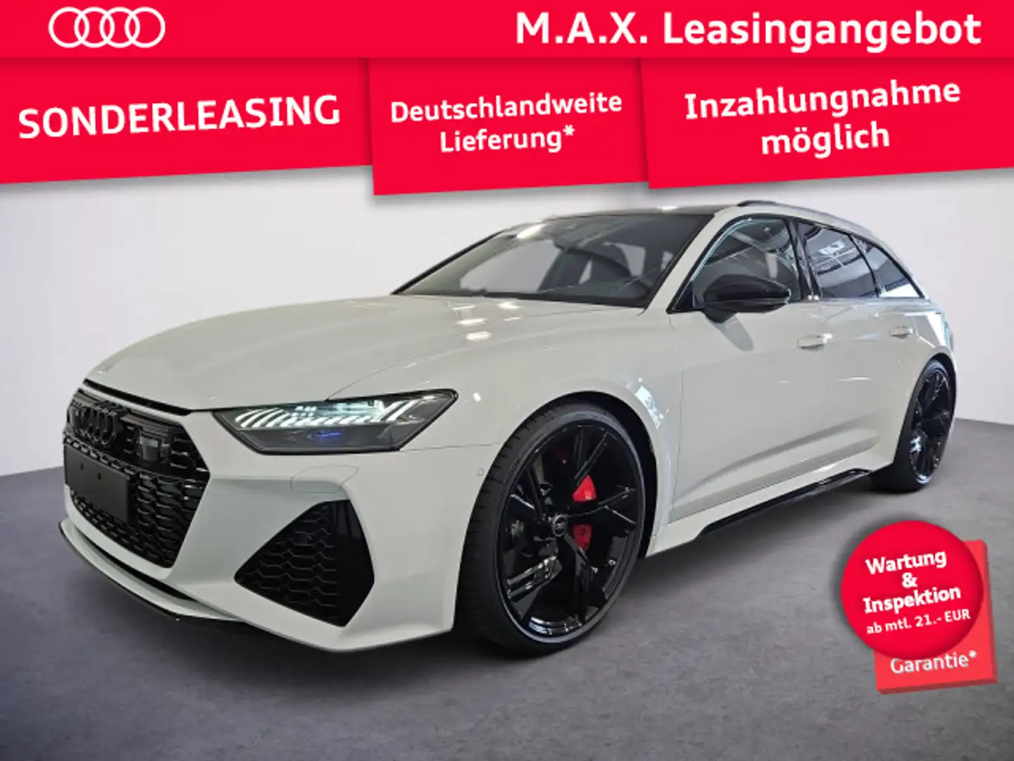 Audi RS6 MATRIX+SAGA+280KM/H+AHK+B&O+PANO+HUD+ Blanc - 1