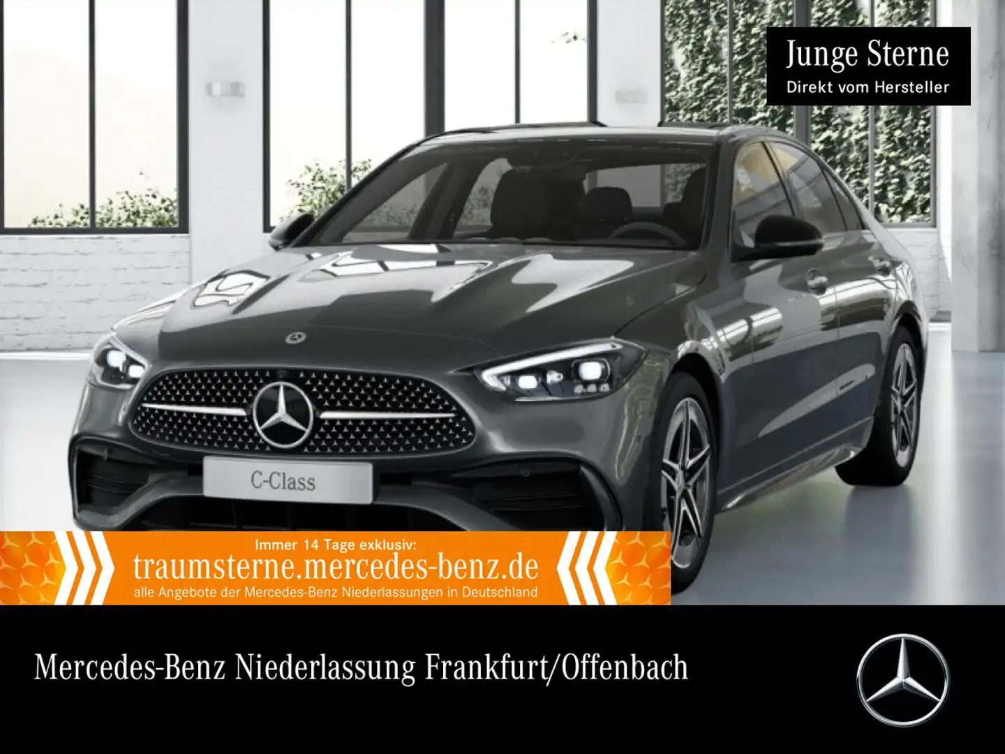 Mercedes-Benz C 300 4M AMG+NIGHT+PANO+360+AHK+STHZG+BURMESTER+9G Grau - 1