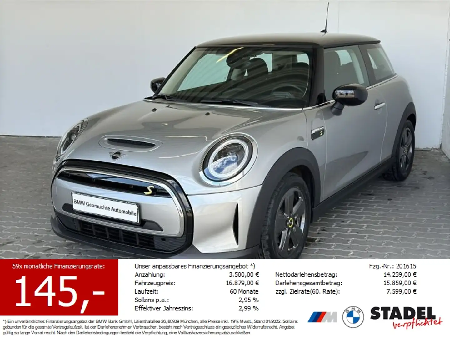 MINI Cooper SE LED.Navi.DriveAs.AppleCar.DAB.SportLR Silber - 1