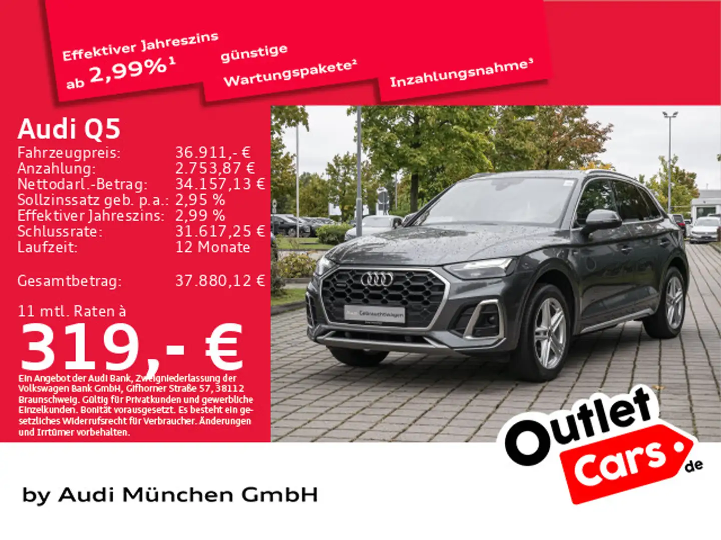 Audi Q5 40 TDI qu. S tronic 2x S line AHK/Navi+ Grau - 1