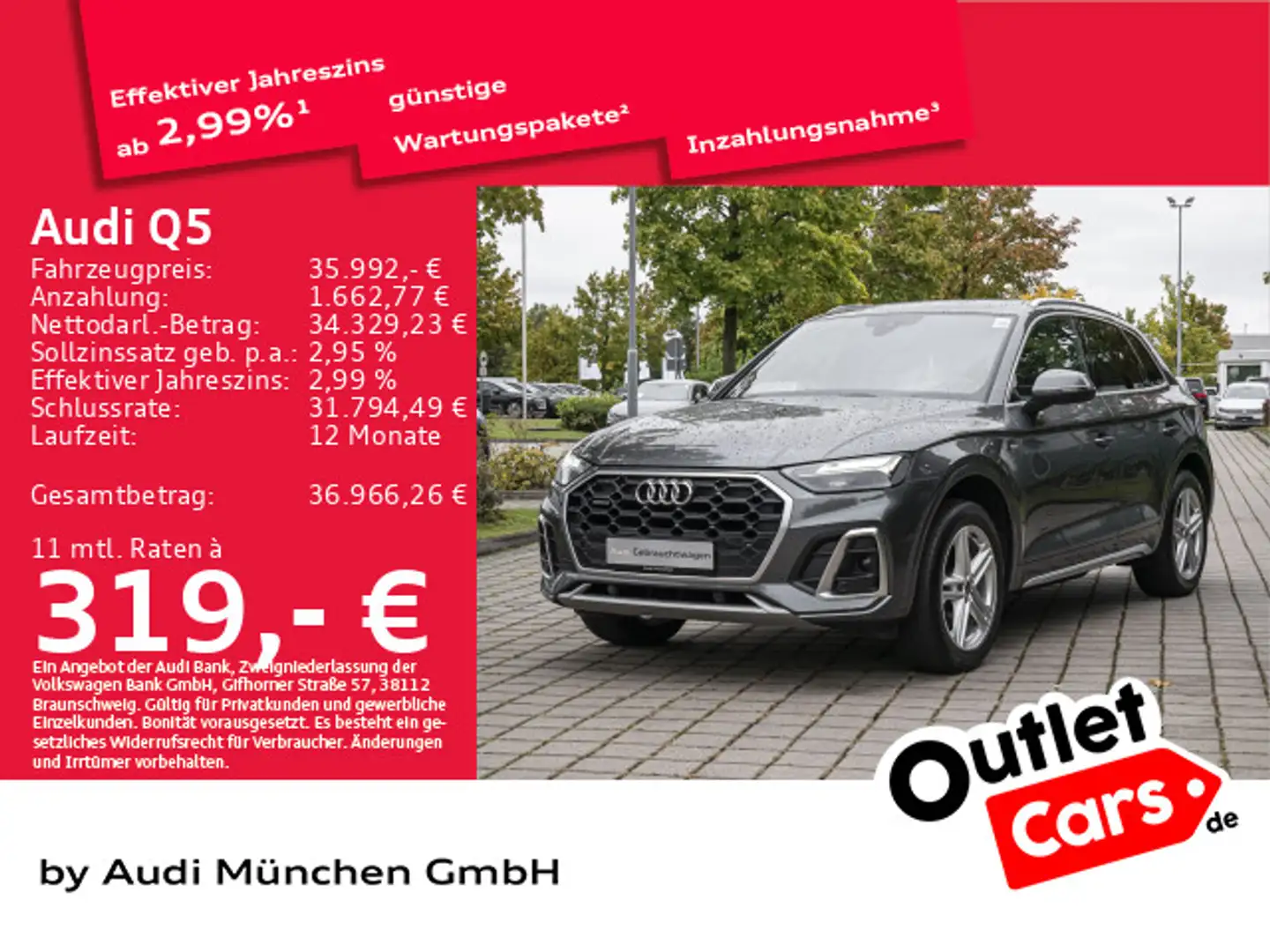 Audi Q5 40 TDI qu. S tronic 2x S line AHK/Navi+ Gris - 1