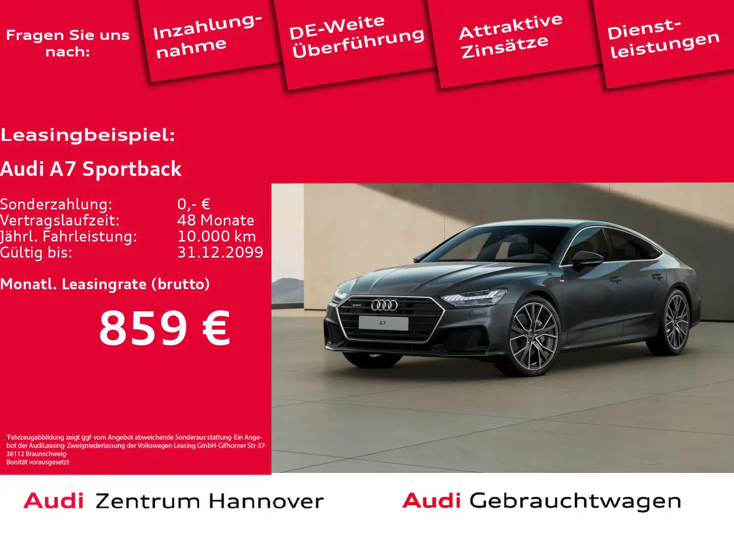 Audi A7 55 TFSI quattro HD Matrix AHK Memor Grau - 1