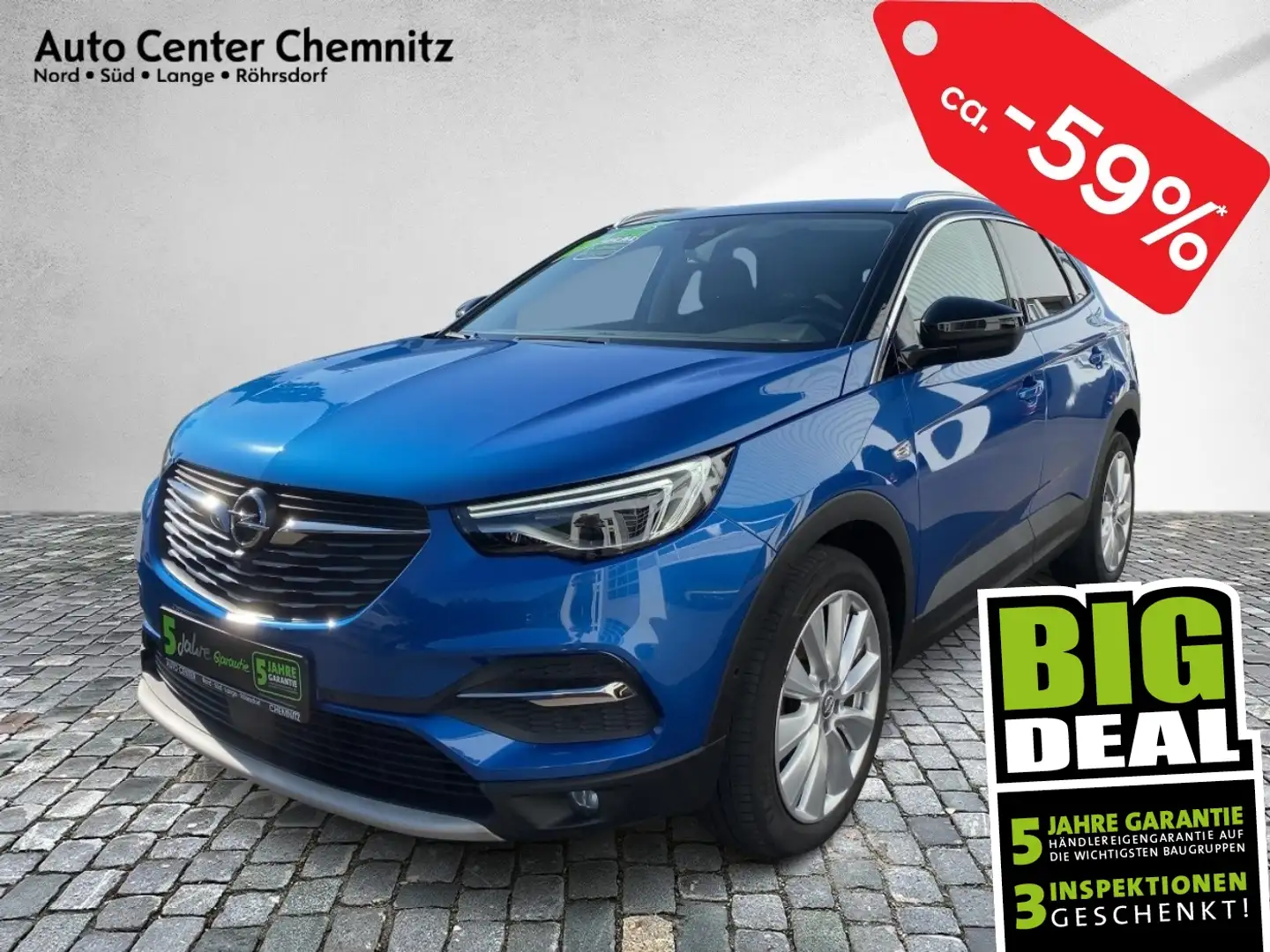 Opel Grandland 1.5 D Ultimate BiLED/Leder/Navi/360° Azul - 1
