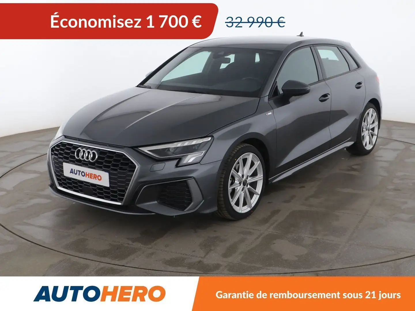 Audi A3 Sportback 35 TDI S Tronic 7 Gris - 1