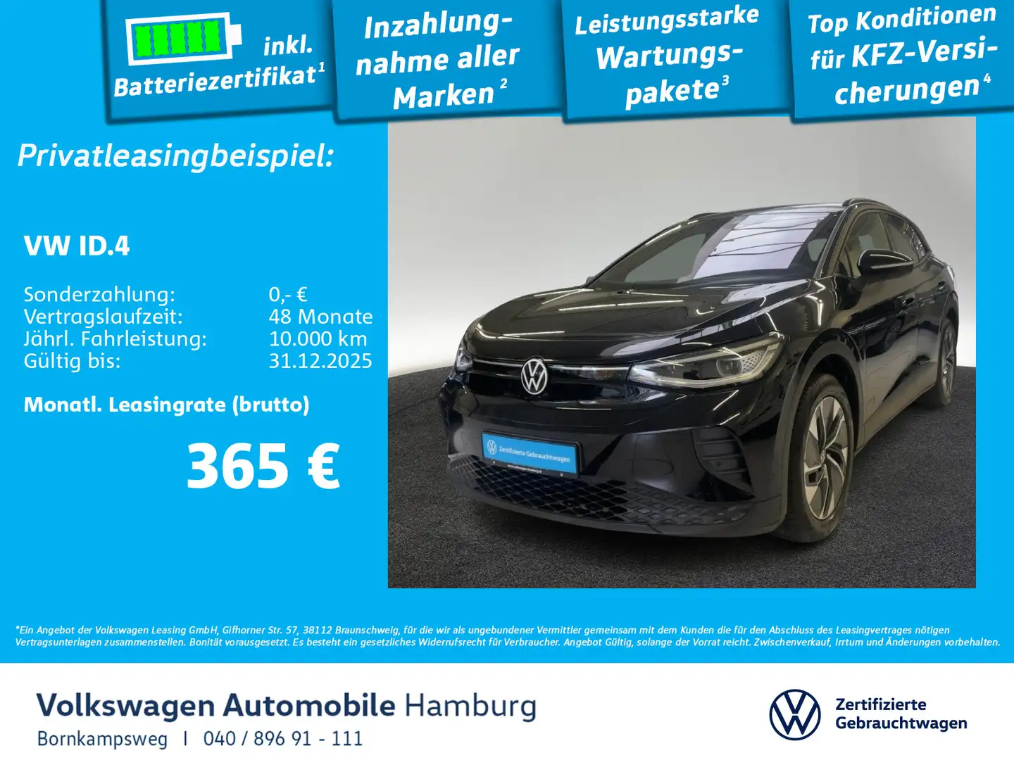 Volkswagen ID.4 Pure Performance LED Navi Sitzhzg AHK Schwarz - 1