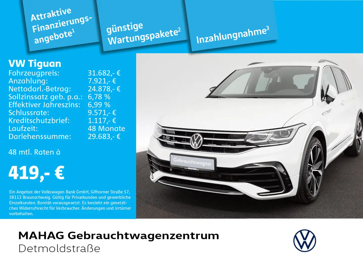 Volkswagen Tiguan 1.5 TSI R-Line LED-Matrix Navi ParkPilot Blanc - 1