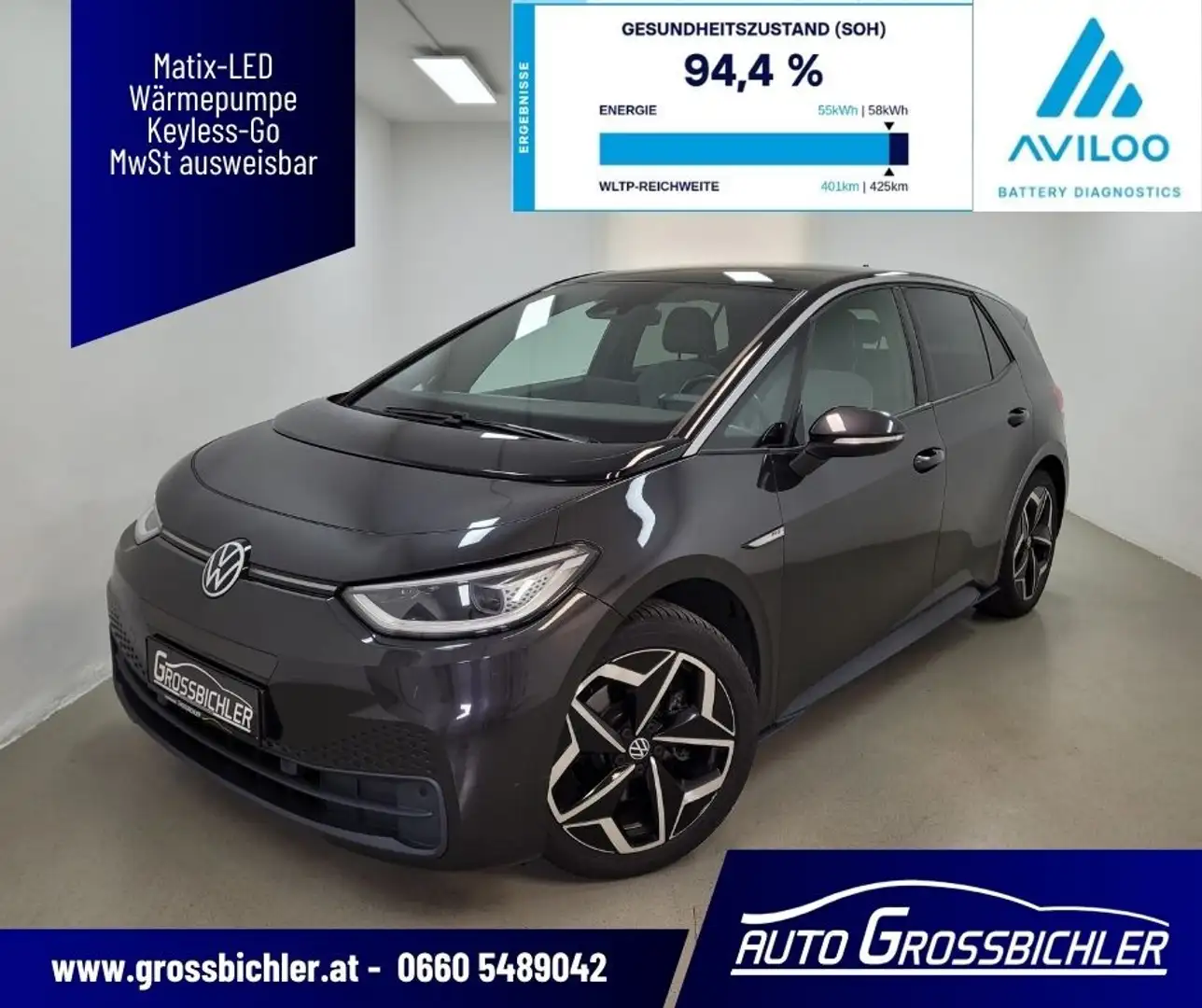 Volkswagen ID.3 ID. 3 Pro Perfomance 58kWh Go,leasingfähig,Erst Grau - 1