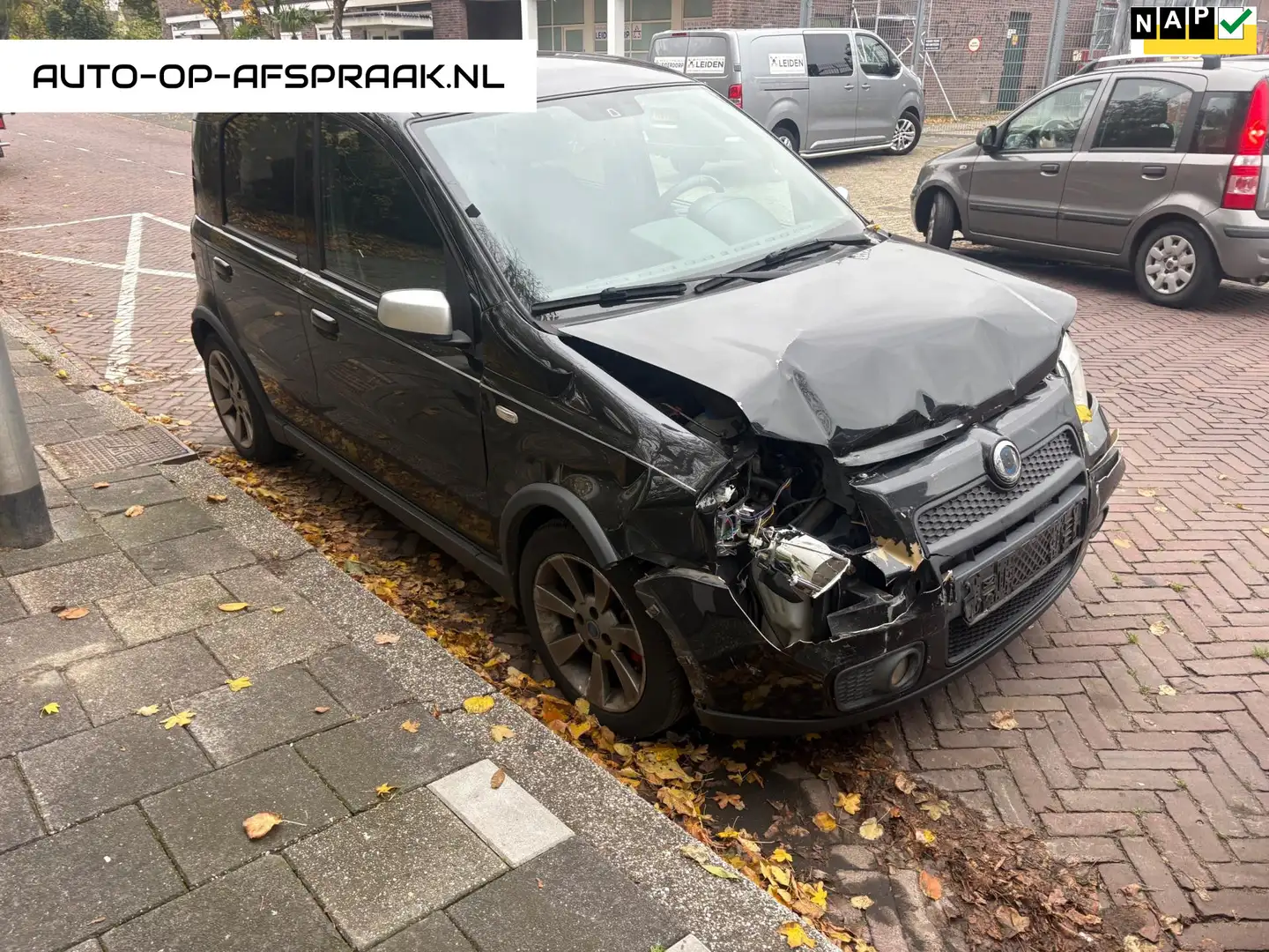 Fiat Panda 1.4 16V Sport SCHADE!!! Airco 100 HP 100 PK Zwart - 1