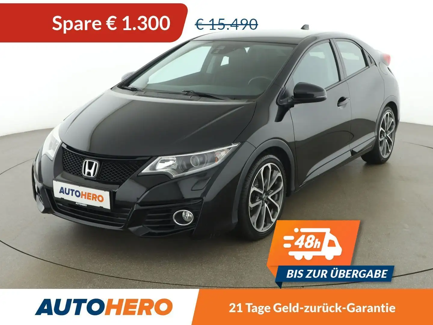Honda Civic 1.6 DTEC I-DTEC Elegance *NAVI*CAM*AHK*SHZ* Schwarz - 1