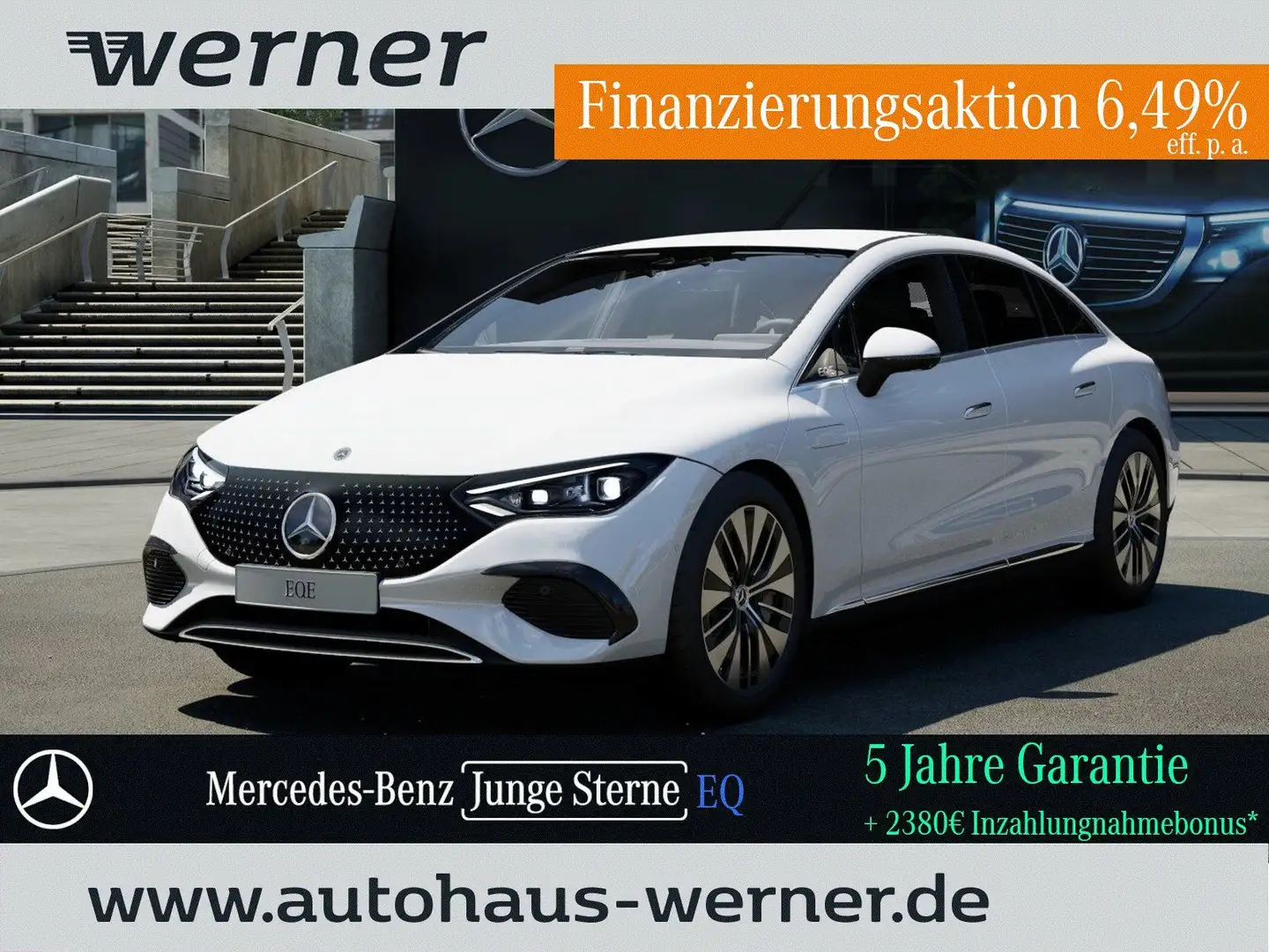Mercedes-Benz EQE 350 ELE-ART-PREMIUM AHK 360° BURMES DIGITAL Weiß - 1