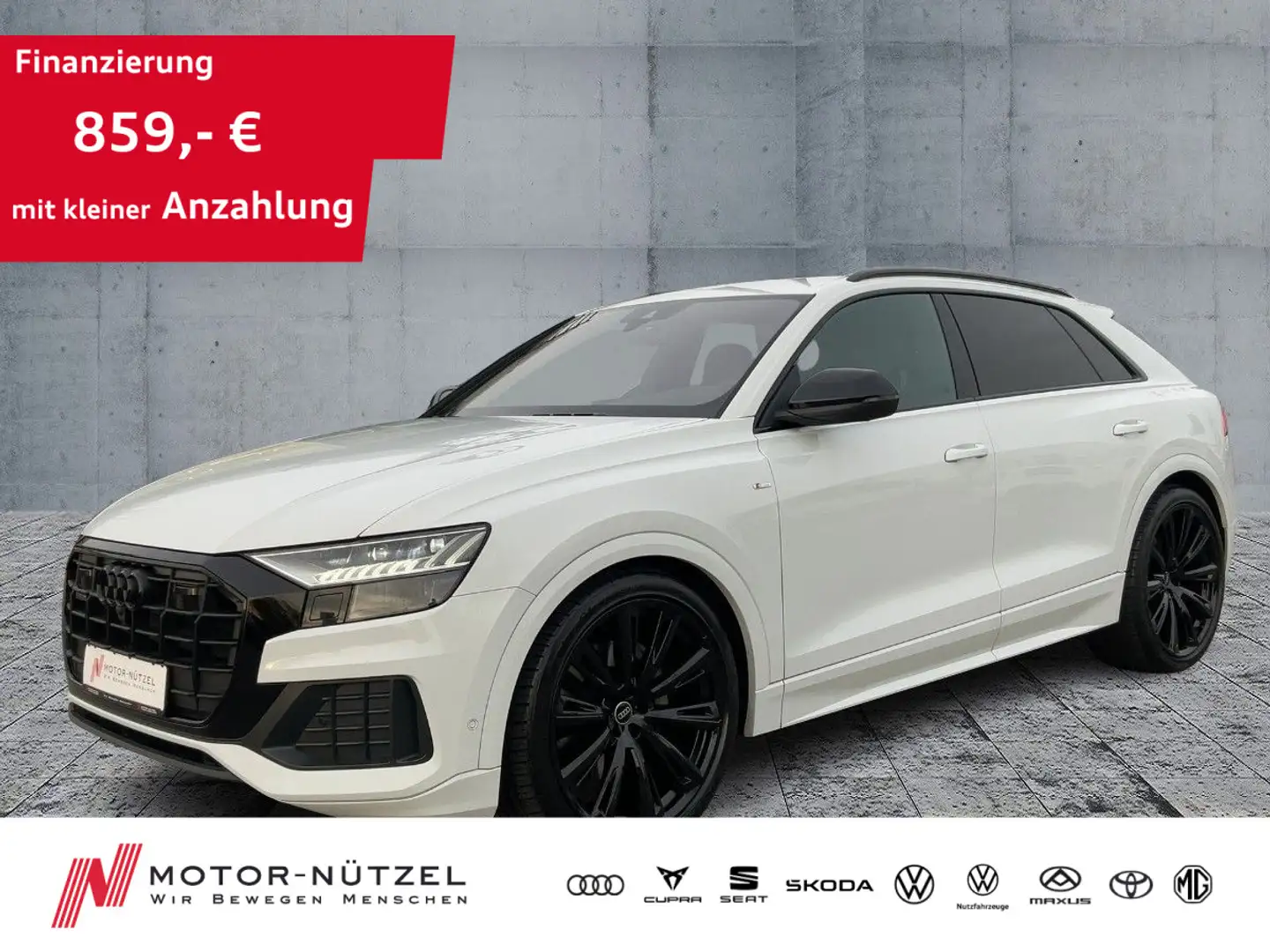 Audi Q8 50 TDI S-LINE MATRIX+NAVI+B&O+DVD+ACC+AHK+23" Weiß - 1