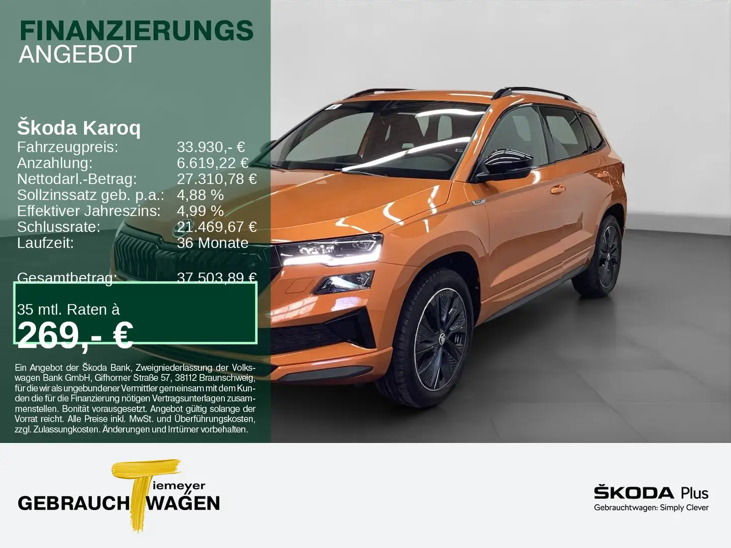 Skoda Karoq 2.0 TDI DSG 4x4 SPORTLINE MATRIX NAVI KAME Orange - 1