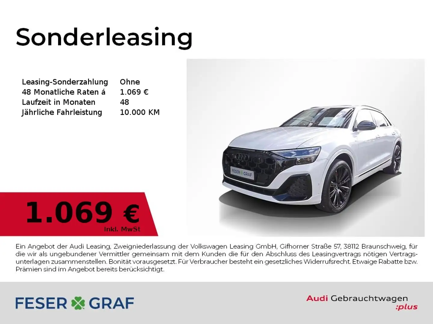 Audi Q8 SUV S line business TDIPano Sthzg Matrix Leder Weiß - 1