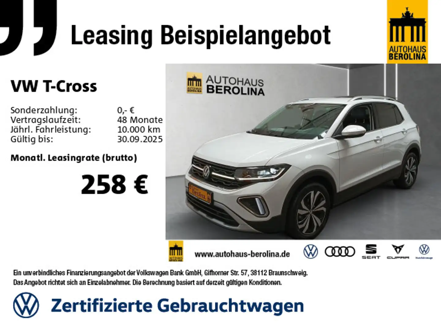 Volkswagen T-Cross 1.0 TSI Style DSG *NAVI*MATRIX*PDC+*SHZ* Blanco - 1