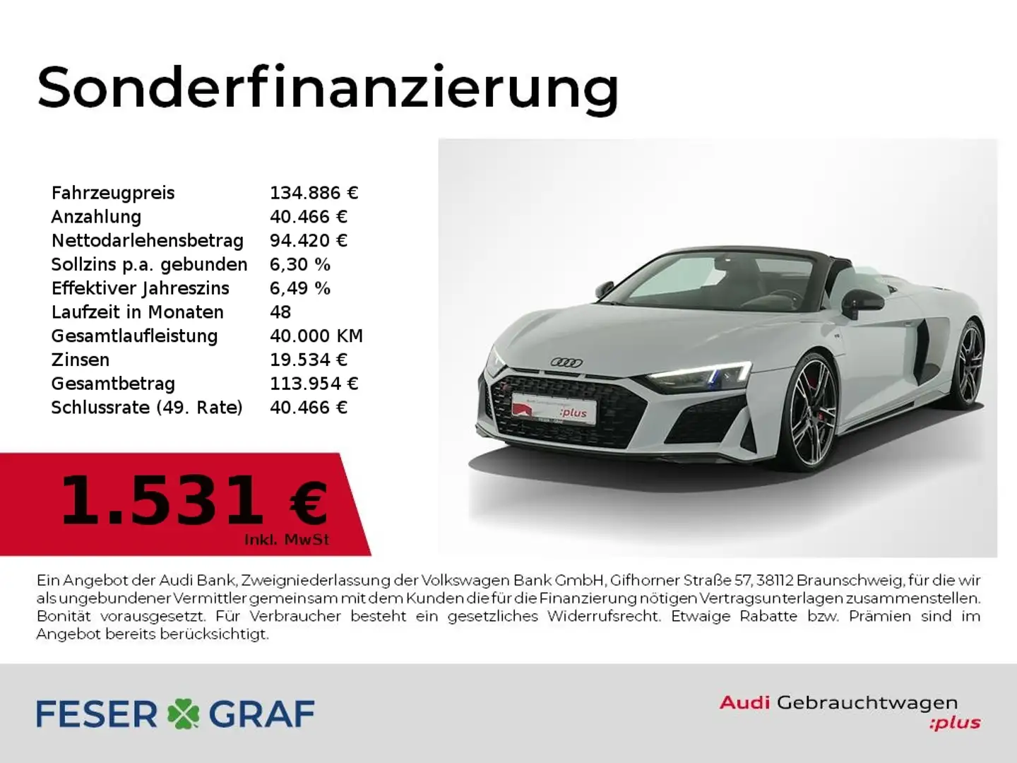 Audi R8 Spyder V10 performance Keramik,magnetic ride,LED,B Gri - 1