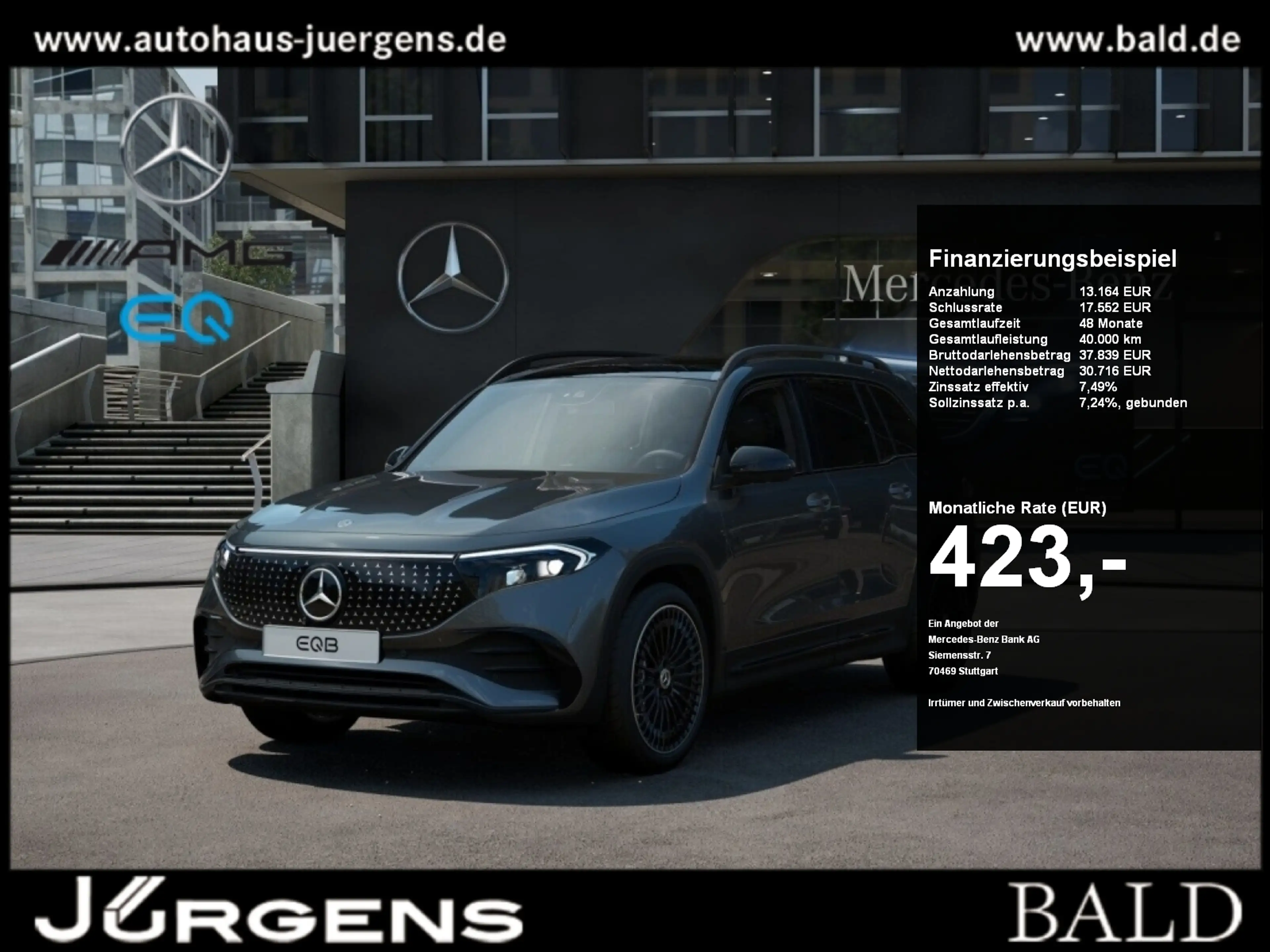 Mercedes-Benz EQB 250 + AMG-Sport/Pano/Distr/Burm/360°/Memo/20"