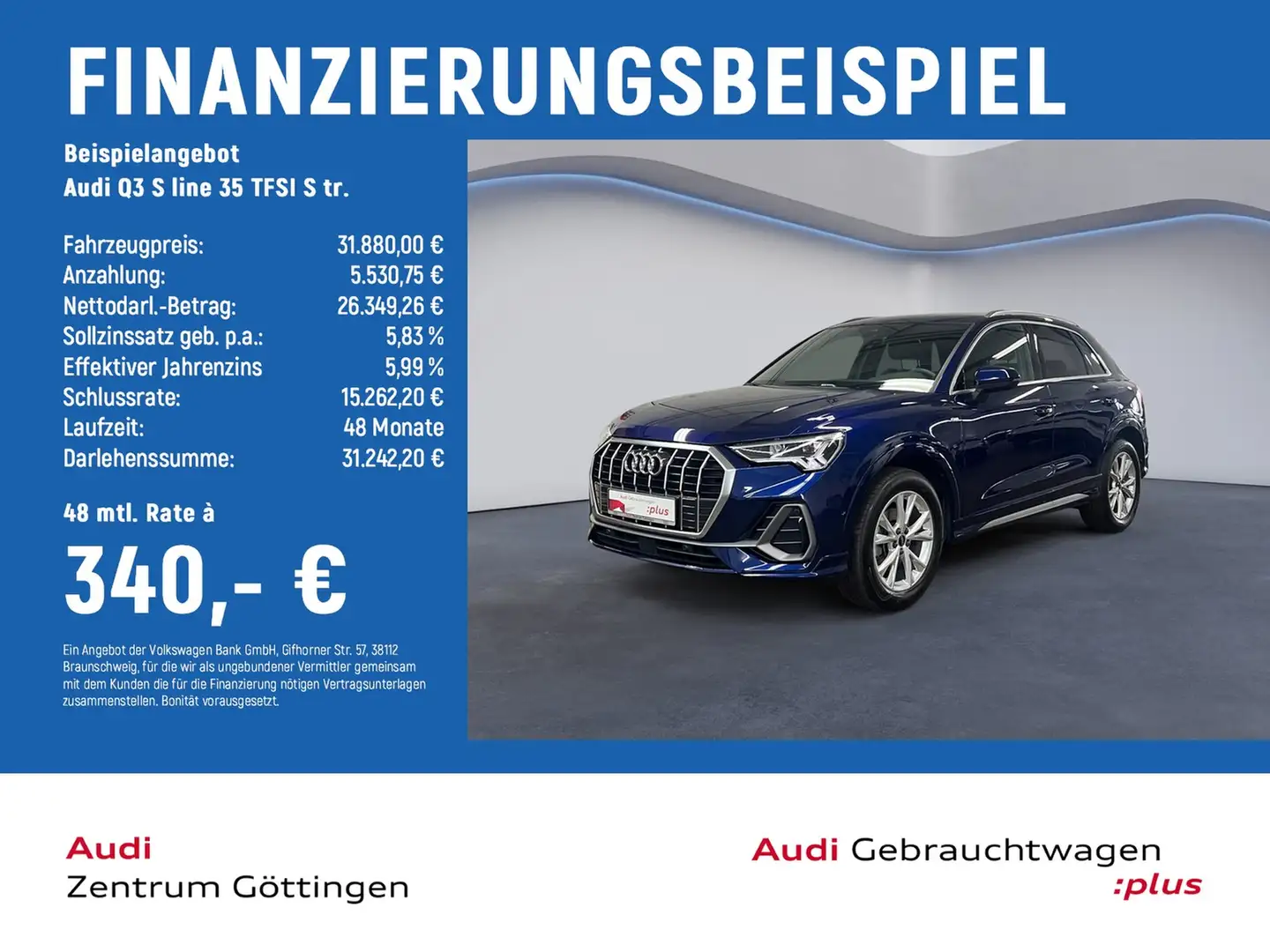 Audi Q3 S line 35 TFSI S tr. +LED+SOUND+PARKASSISTENT Blau - 2