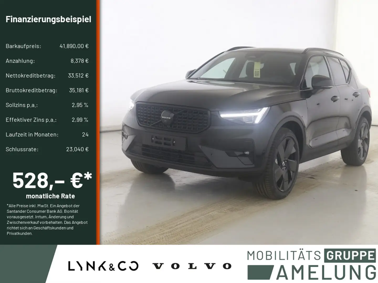 Volvo XC40 B3 Ultra Black Edition AHK ACC 360° PANO Schwarz - 1