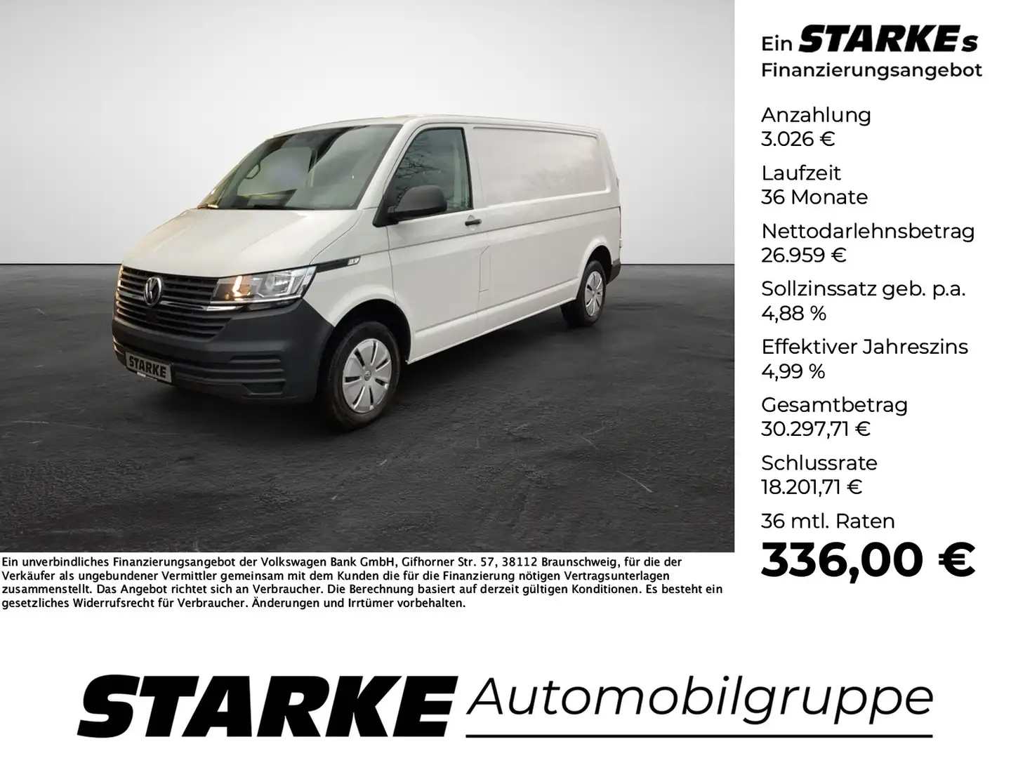 Volkswagen T6 Transporter T6.1 2.0 TDI Kasten LR Alb - 1