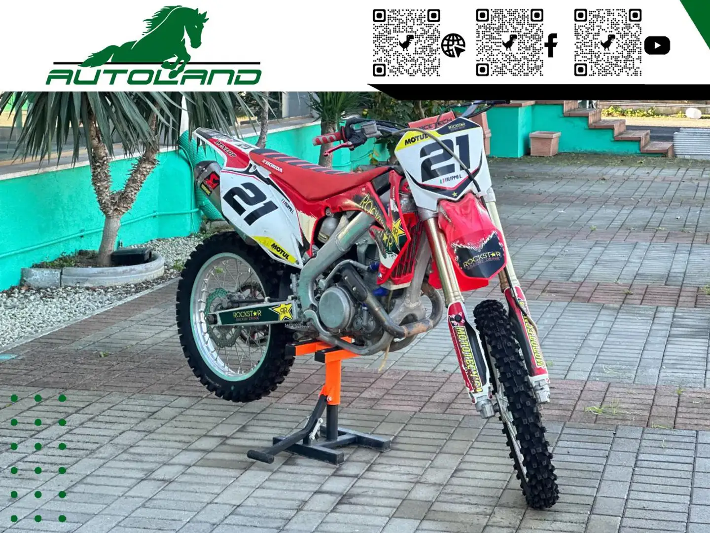 Honda CRF 450 Scarico Akrapovic, Gommata, Catena Nuova, Set ades Rosso - 1