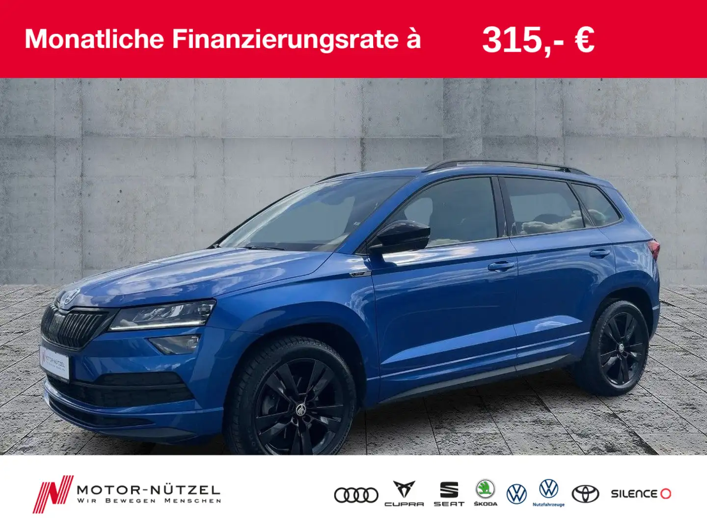 Skoda Karoq 2.0 TDI 4x4 DSG SPORTLINE LED+NAVI+GRA+AHK Bleu - 1