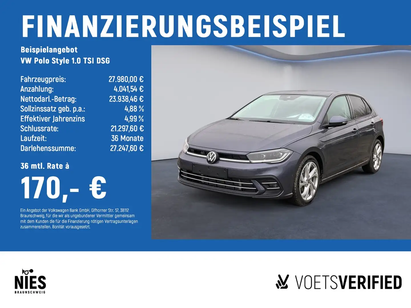 Volkswagen Polo Style 1.0 TSI DSG MATRIX-LED+RearView+AHK Grau - 2