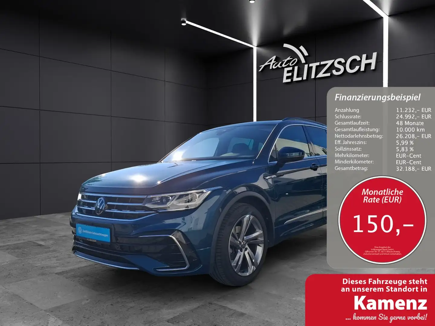 Volkswagen Tiguan TSI R-line DSG Matrix Navi AID ACC 360° Pano 19" Blau - 1