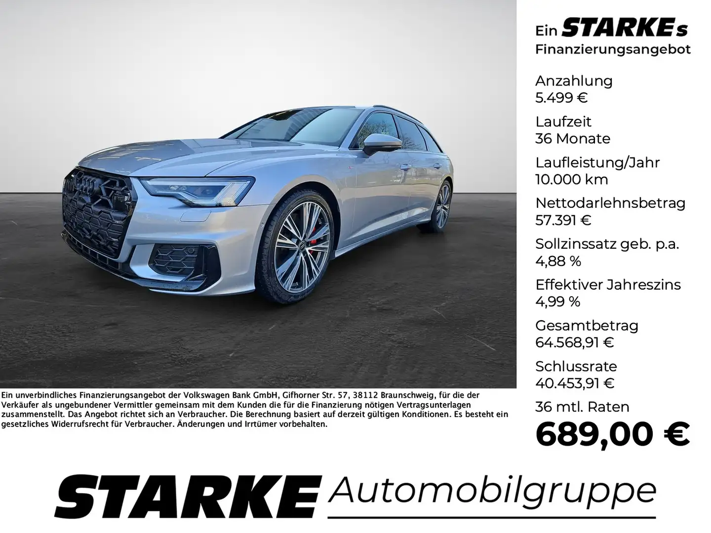 Audi A6 Avant 55 TFSI e S tronic quattro S line AHK Bus... Silber - 1
