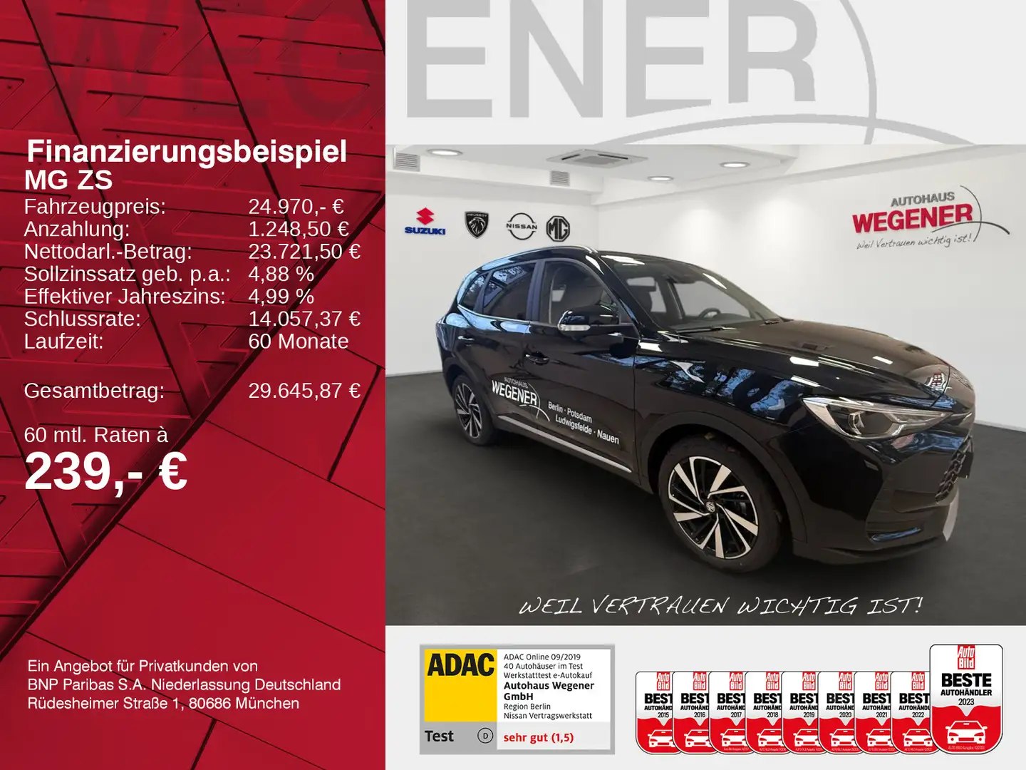 MG ZS Hybrid+ Luxury MY25 LED|360|Leder|Sitzhzg|ACC Schwarz - 2