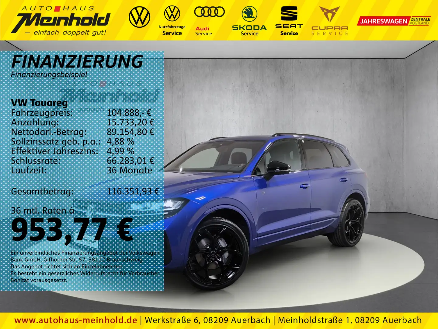 Volkswagen Touareg 3.0 TDI R-Line Black Style, Alu 22", AHK Blau - 1