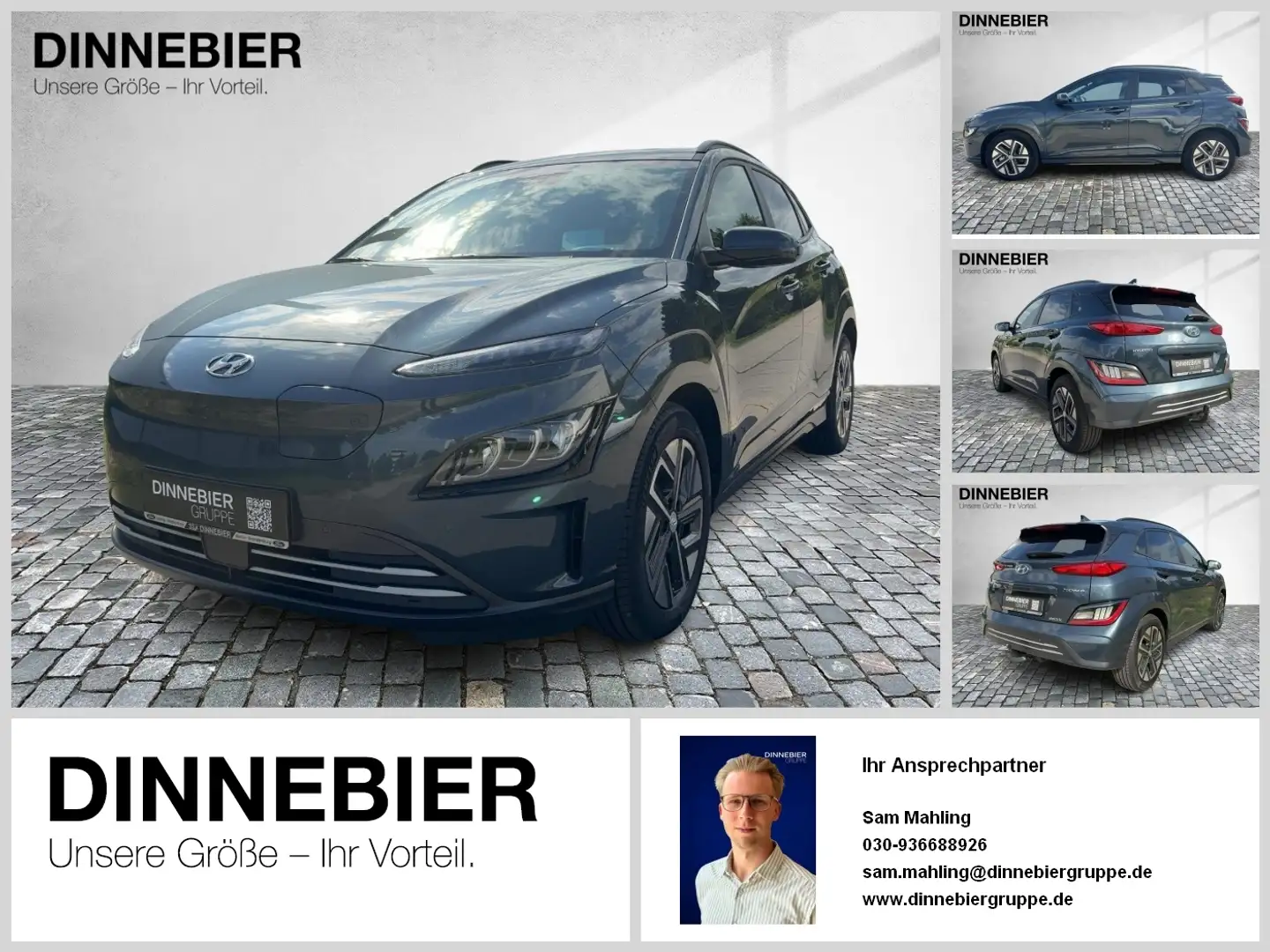 Hyundai KONA Prime Elektro 65kWh +WÄRMEPUMPE+AHK+ Blau - 1