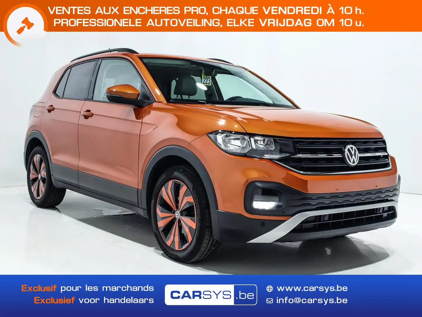 Volkswagen T-Cross 1.0 TSI 115 - DSG CAM - GPS - JA17 Portocaliu - 1