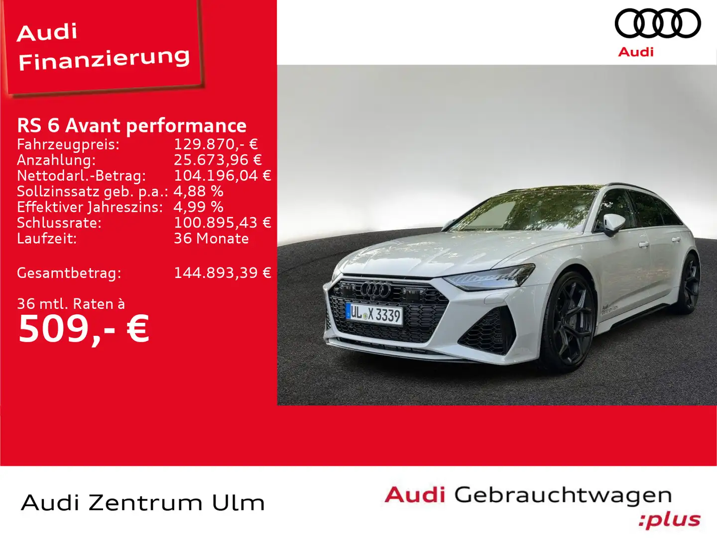 Audi RS6 DYNAMIK KERAMIK PANO STHZ Grau - 1