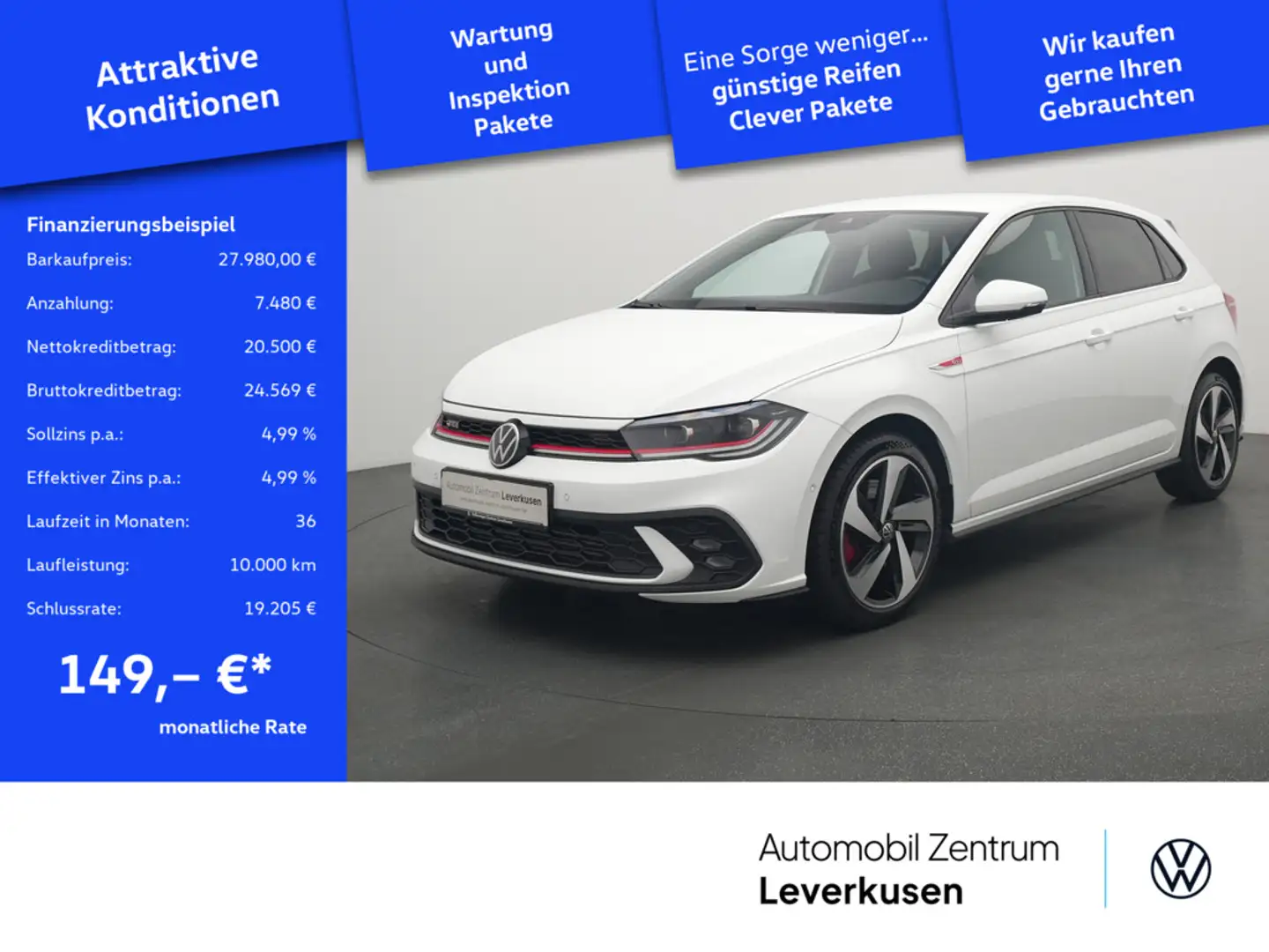 Volkswagen Polo GTI DSG VIRT MATRIX SHZ PORT NAVI PDC Weiß - 1