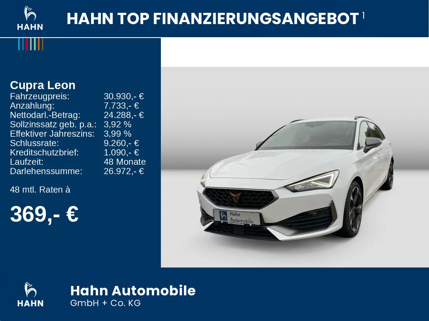 CUPRA Leon Sportstourer 2.0TSI DSG LED Navi CAM AHK-V. Weiß - 2