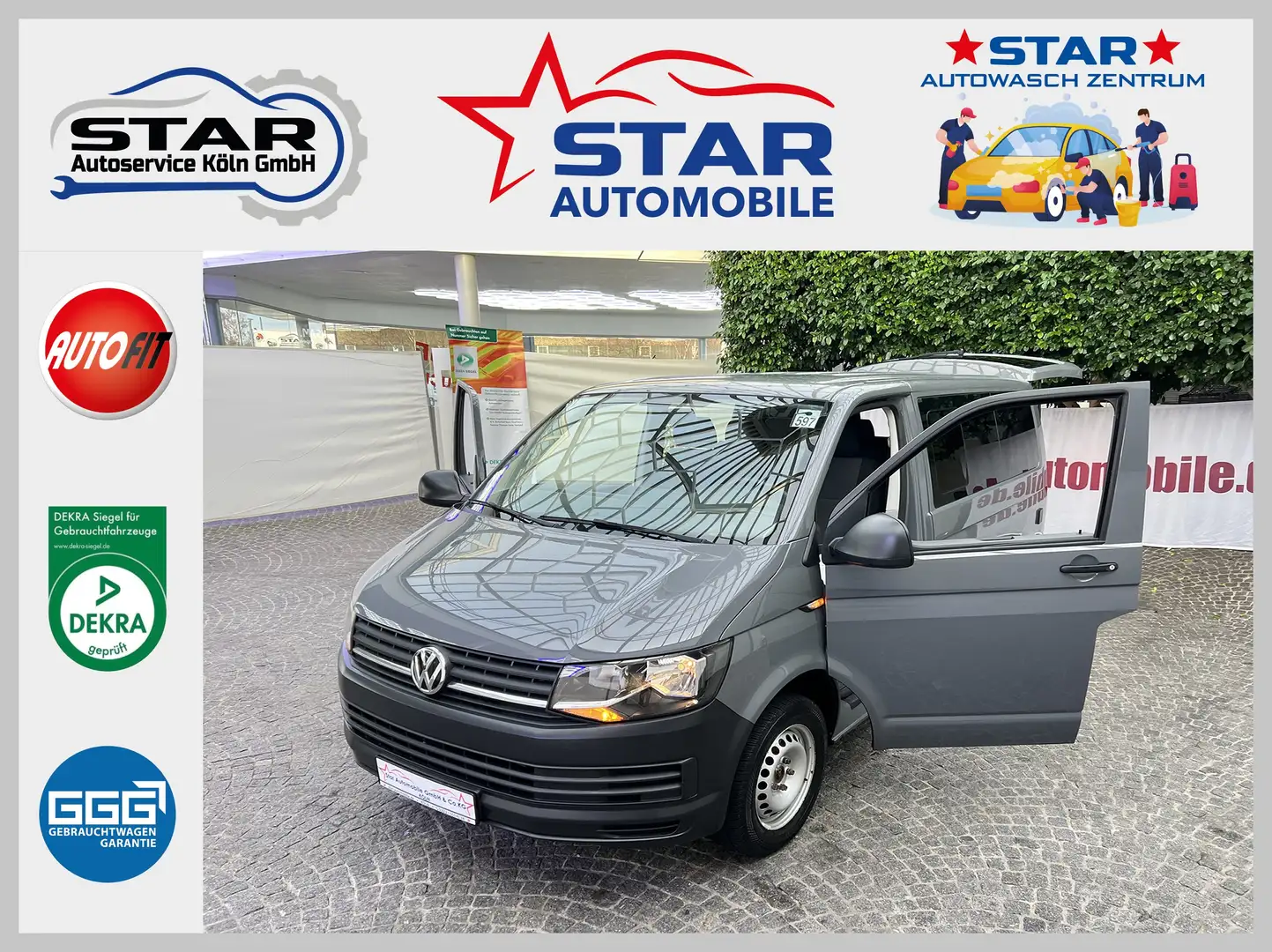 Volkswagen T6 Transporter Transporter DSG*9Sitzer*2,0-110kW*TEMP*ABS*ESP*EU6 Gris - 1