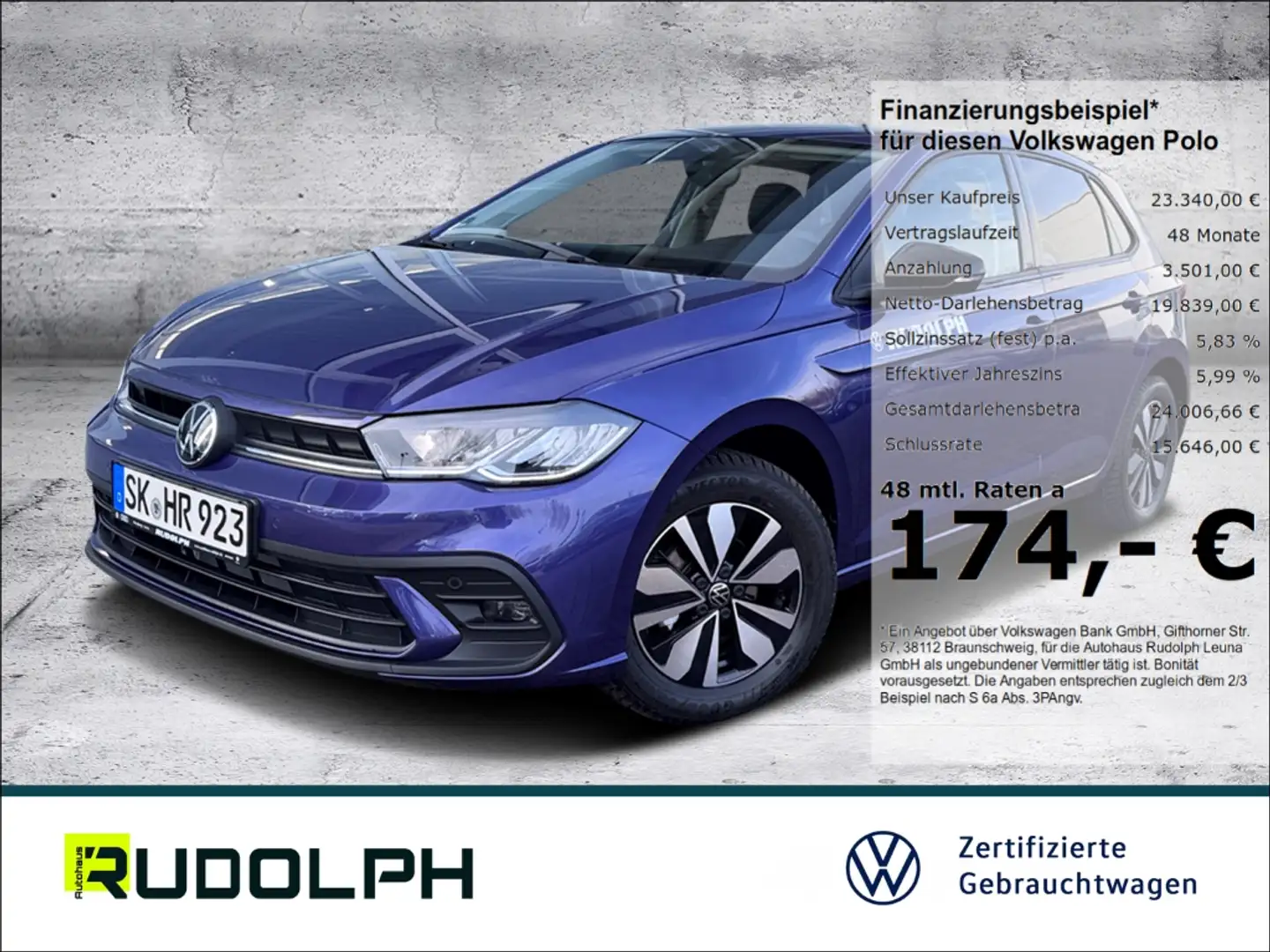 Volkswagen Polo 1.0 TSI Goal 7-Gang-DSG LED Navi BT SHZ ACC PDC Kl Violett - 1