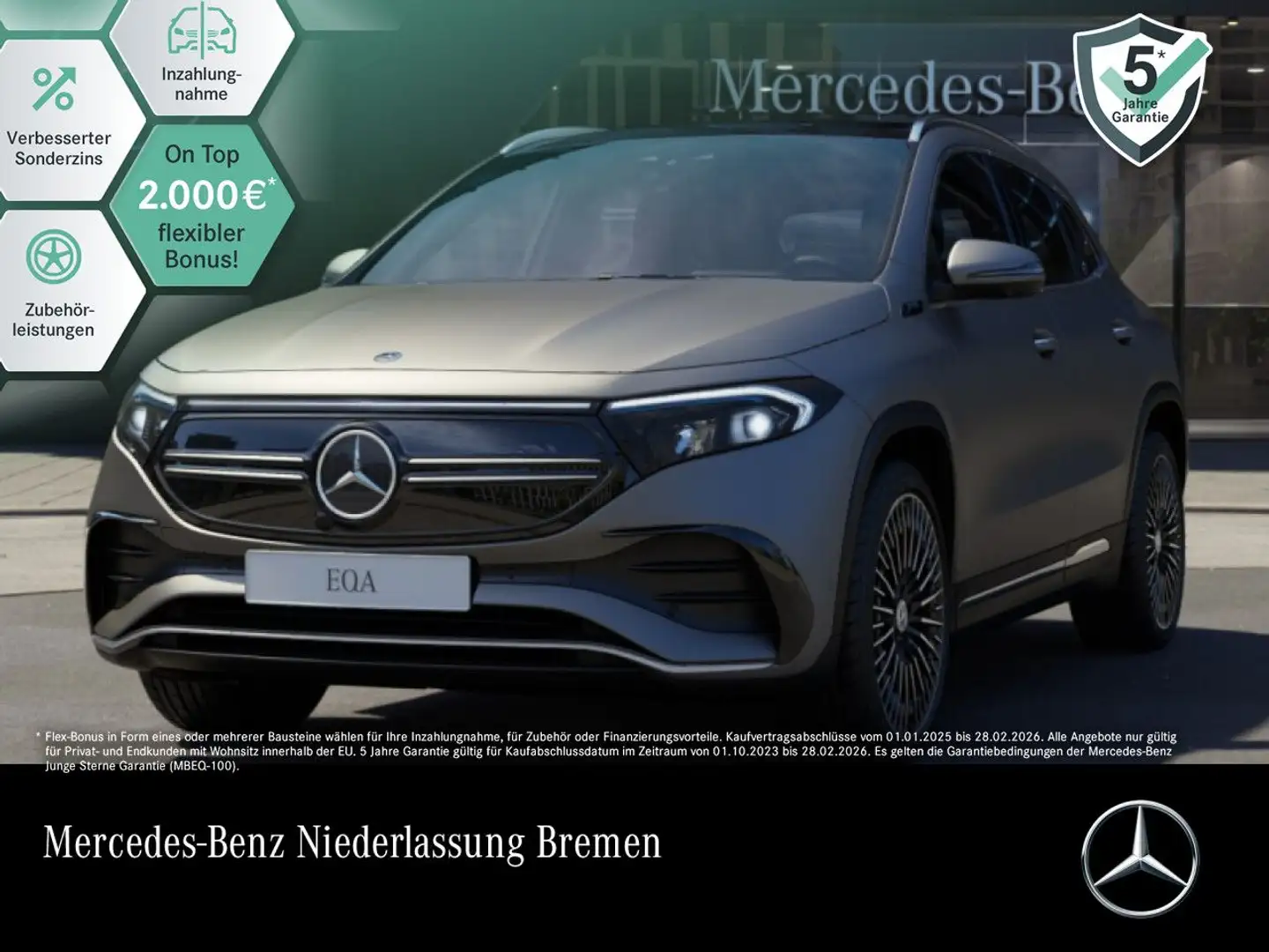 Mercedes-Benz EQA 350 4M AMG+20"+PLUS-PAKET+PANO+360+MEMORY+HUD Grau - 1