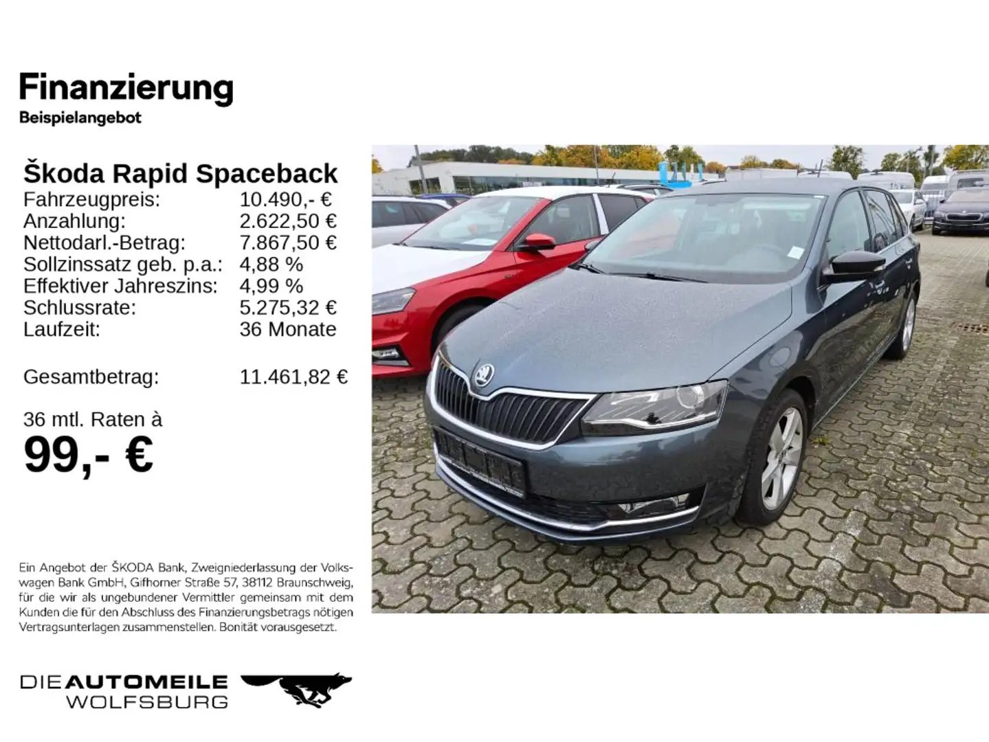 Skoda Rapid/Spaceback 1.0 TSI Style Tempo/Einparkhi/Mu Grau - 2