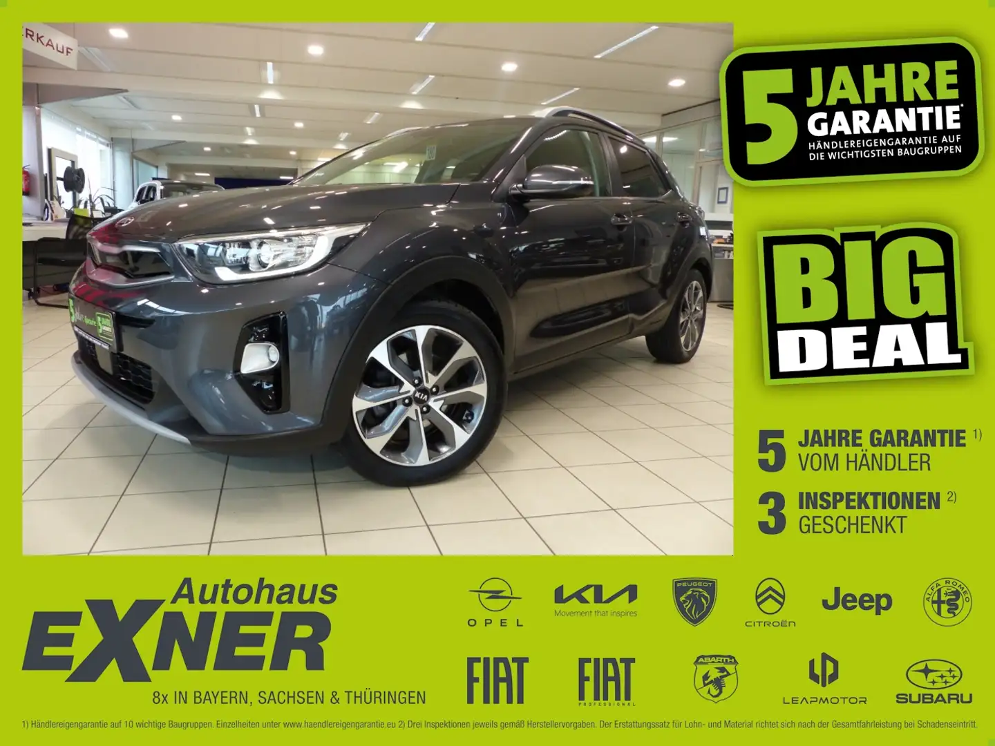 Kia Stonic 1,0 T-GDI Platinum Edition Navi+SD+SHZ+LM Gris - 1