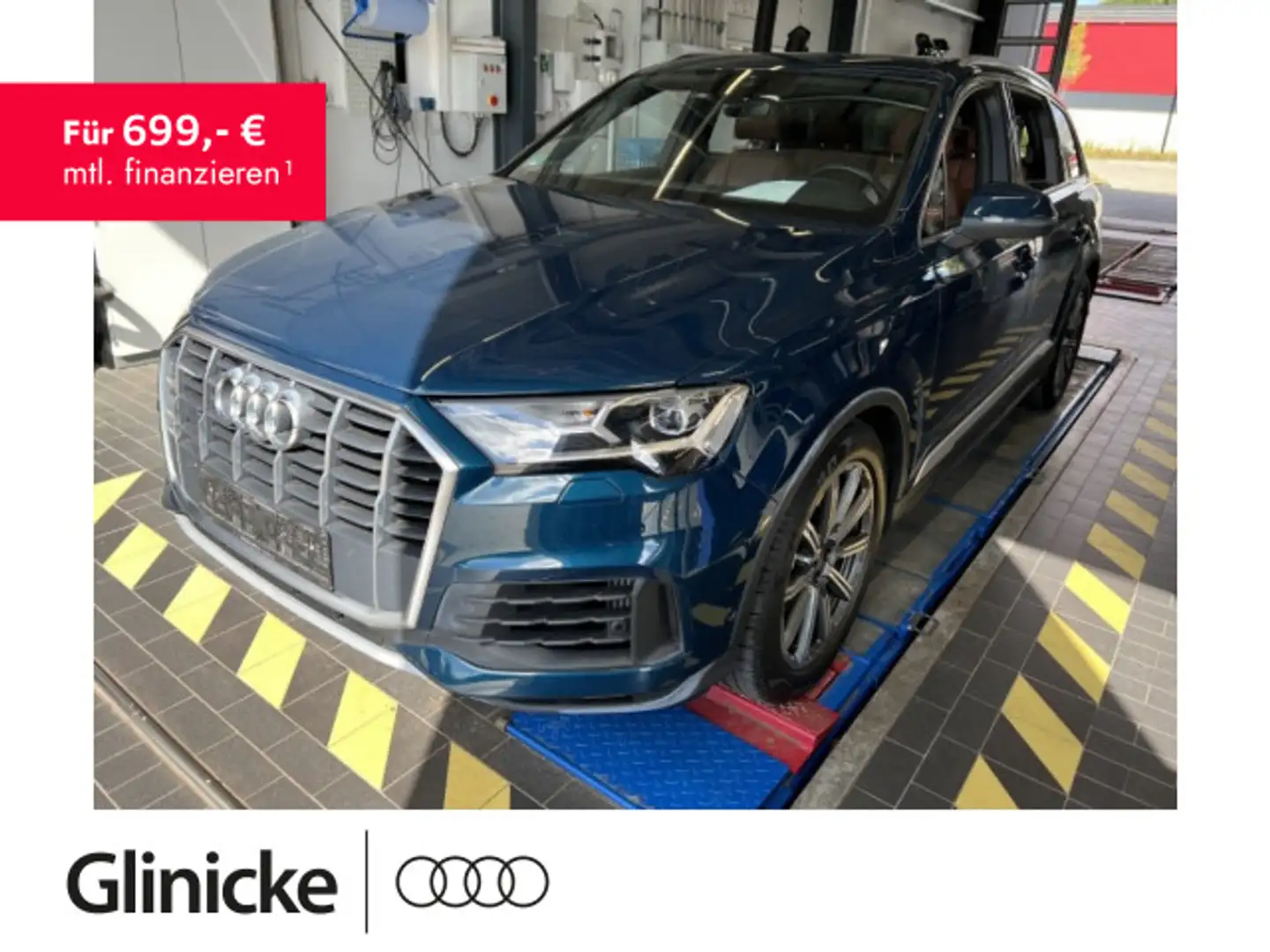 Audi Q7 55 TFSI e AHK/B&O/Kam/Luft/Nav/LED/MMI/Assist Blau - 1