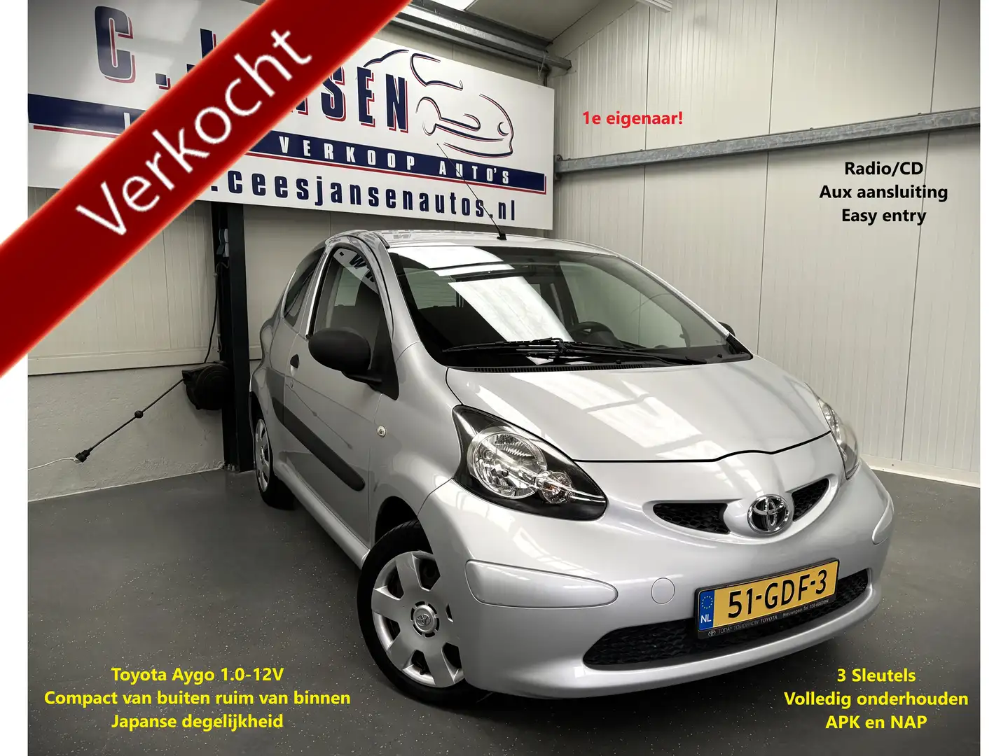 Toyota Aygo 1.0-12V 1e eigenaar!! | Anti Blokkeer Systeem | Be Grau - 1