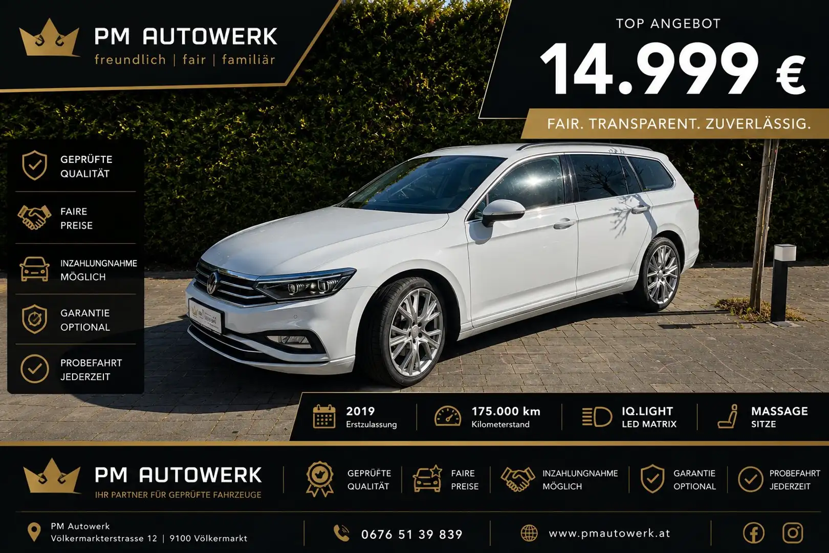 Volkswagen Passat Variant Business TDI DSG Massage Matrix IQLED Finanzierung Weiß - 1