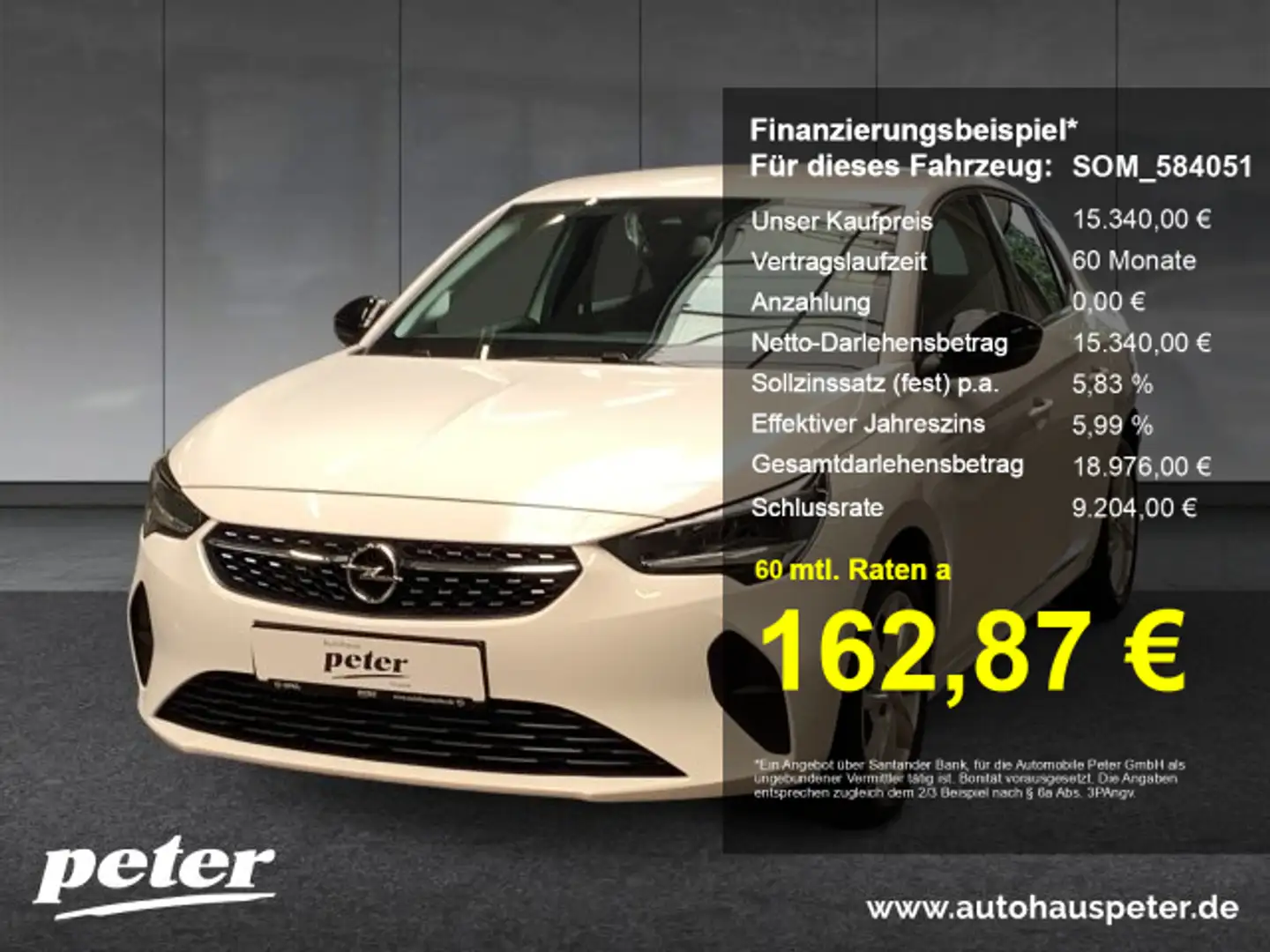 Opel Corsa Corsa F 1.2 Turbo Elegance Klimaautomatik Sitzheizung Allwetter 100PS Blanc - 1