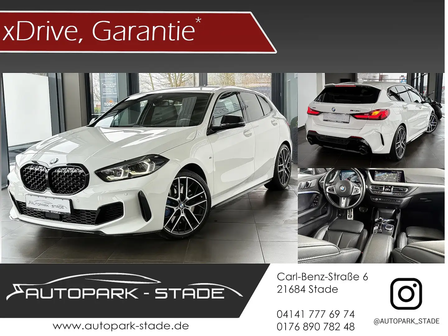 BMW 135 M135i xDrive M Performance LiveCo. LED Assist. Blanc - 1