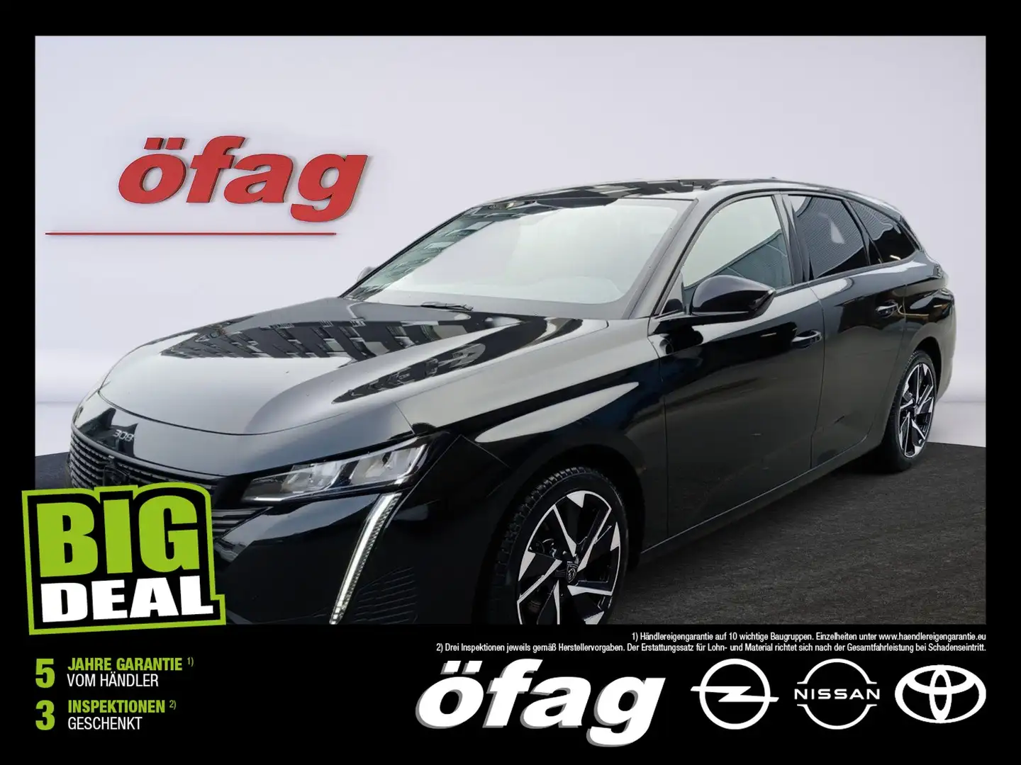 Peugeot 308 SW Hybrid 136 e-DSC6 Allure LED+2xKlima+PDC Schwarz - 1