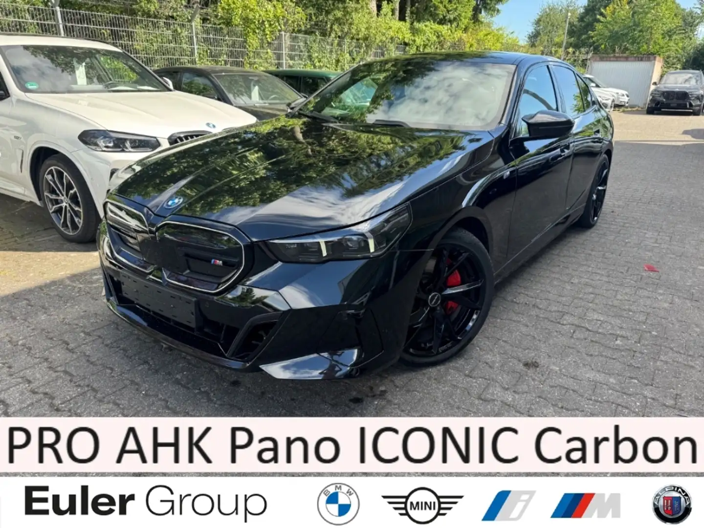 BMW i5 M60 PRO AHK Pano ICONIC Carbon B/W Memory Sitze So Negru - 1
