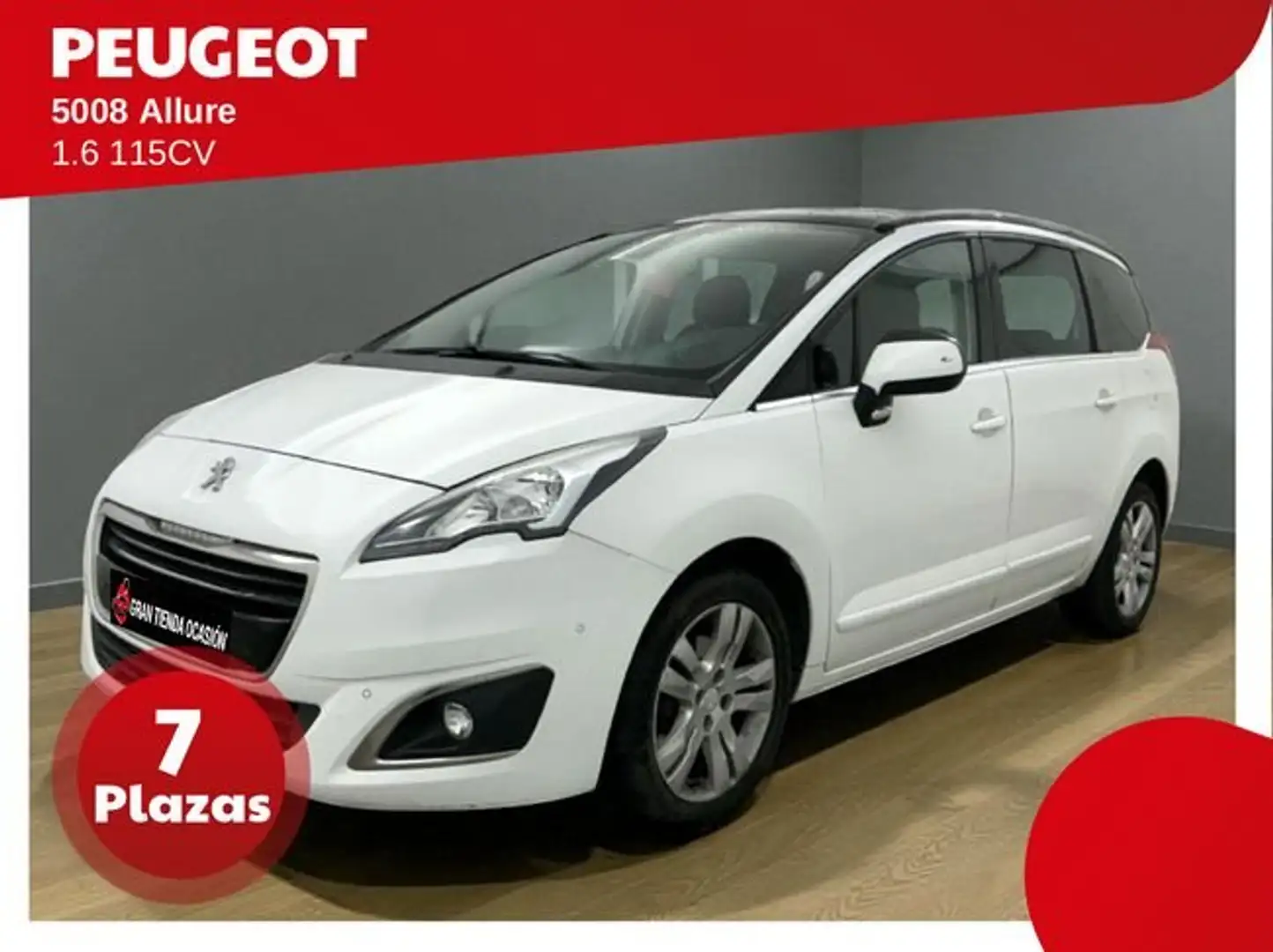 Peugeot 5008 1.6e-HDI Allure 7pl. ETG6 Blanco - 1