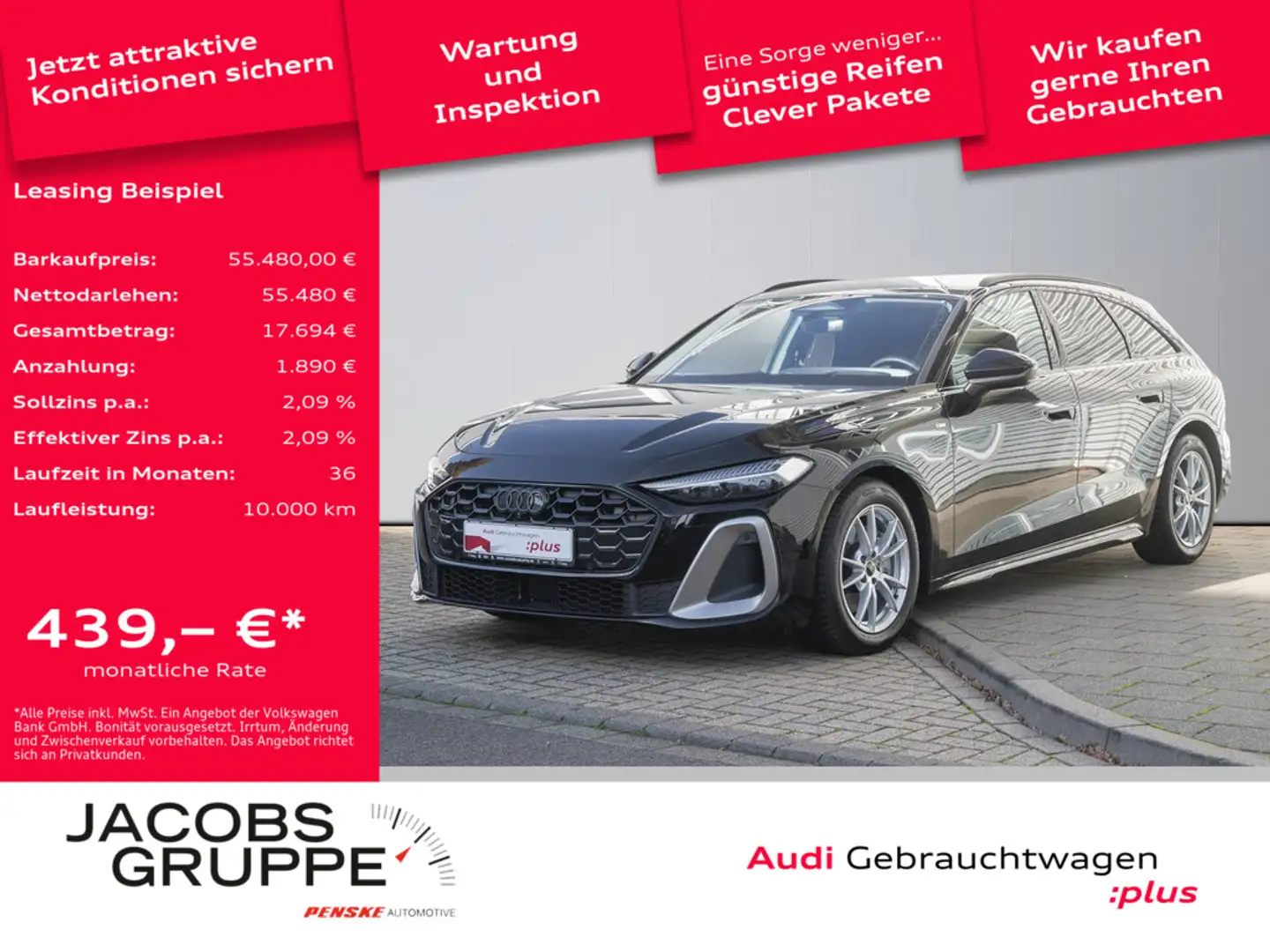 Audi A5 Avant TFSI quattro S line ACC*B&O*Matrix*AHK*360° Schwarz - 1